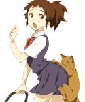 bad_id brown_hair cat ghibli haru haru_yoshioka neko_no_ongaeshi orie ponytail ribbon school_uniform studio_ghibli the_cat_returns yoshioka_haru